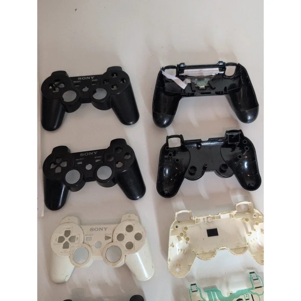 Mixed Lot Of PS3 Parts For Controllers Motherboards White Black Shells Buttons
